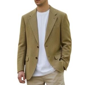 Vintage Christopher Hayes Luxury Lambs Wool Camel Hair Blazer Men Size‎ 42R